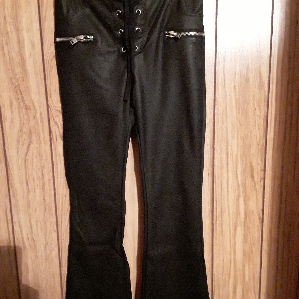 Killstar Faux Leather Bootcut Pants